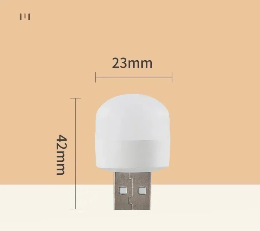 50-1 Uds. Luz nocturna USB Mini luz LED nocturna lámpara con enchufe USB banco de energía carga USB luces de libro lámpara redonda de protección ocular de lectura