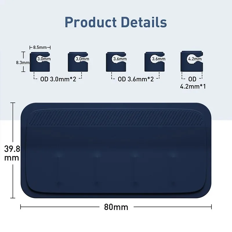 6 in 1 Magnetic Mouse Wire Organizer Desktop Cable Clip Protector Cord Row Plug Self-Adhesive Fixed USB Charging Line Holder