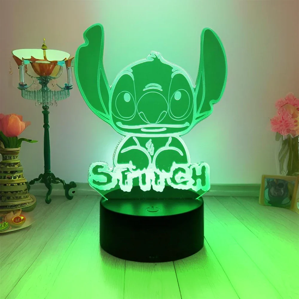 Luce notturna 3D Punto Illusione cartone animato Telecomando Touch Lampade per decorazioni per la camera da letto per la camera dei bambini Lampada intelligente Regali di Natale
