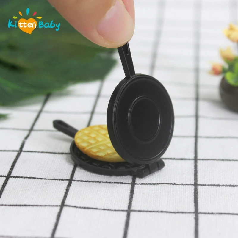 Miniatur mainan makanan kreatif Model adegan boneka aksesoris rumah cetakan wafel Mini
