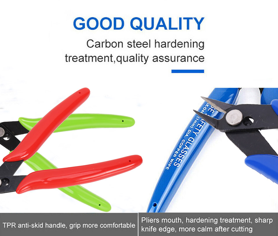 Alicates universales, herramientas multifuncionales, cortadores de cables eléctricos, tijeras laterales de corte, pinzas de acero inoxidable al ras, herramientas manuales