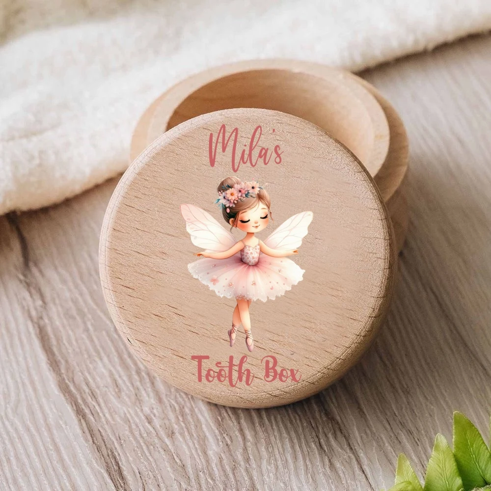ส่วนบุคคล Custom ชื่อสาวฟัน Fairy กล่องนมฟันเก็บฟันสะดือ Save กรณี Keepsake ของขวัญอาบน้ําเด็ก