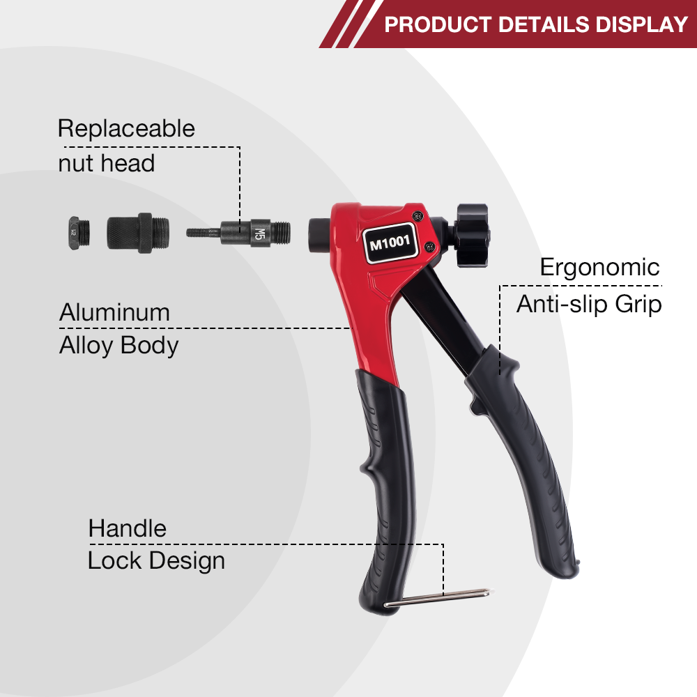 Handmatig klinkmoerpistool M3 M4 M5 M6 Huishoudelijke multi-specificatie klinkmachine, klinkgereedschap, steekmoer snel klinkgereedschap