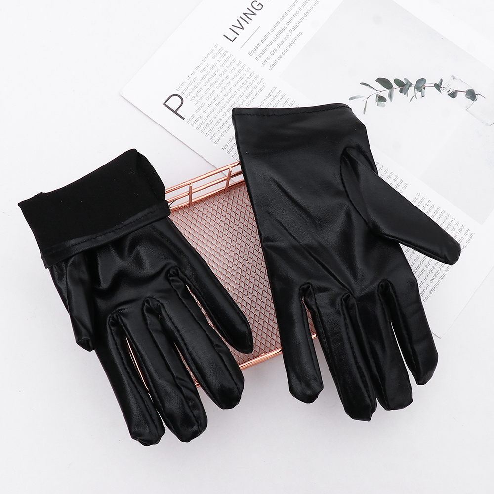 Guantes finos de cuero sintético para mujer, manopla de medio dedo, transpirables, estilo Punk, Hip Hop, Pole Dance, conducción, club nocturno, espectáculo, A74