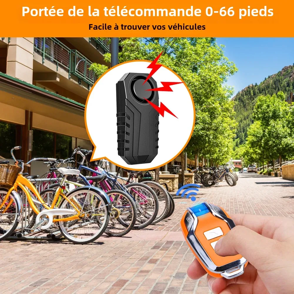 Sectyme – klaxon d'alarme de vélo sans fil, étanche, antivol, télécommande, alarme de Vibration pour vélo, moto, Scooter électrique
