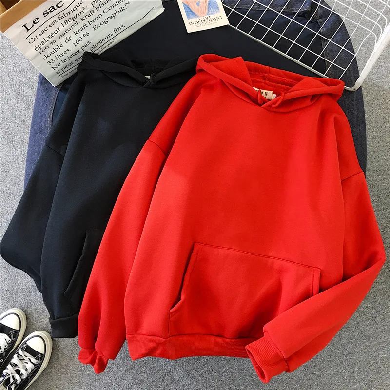 Sudadera con capucha Lisa informal para mujer, sudaderas elásticas cómodas, ropa cálida con bolsillos holgados, jerséis de calle a la moda para mujer 2024
