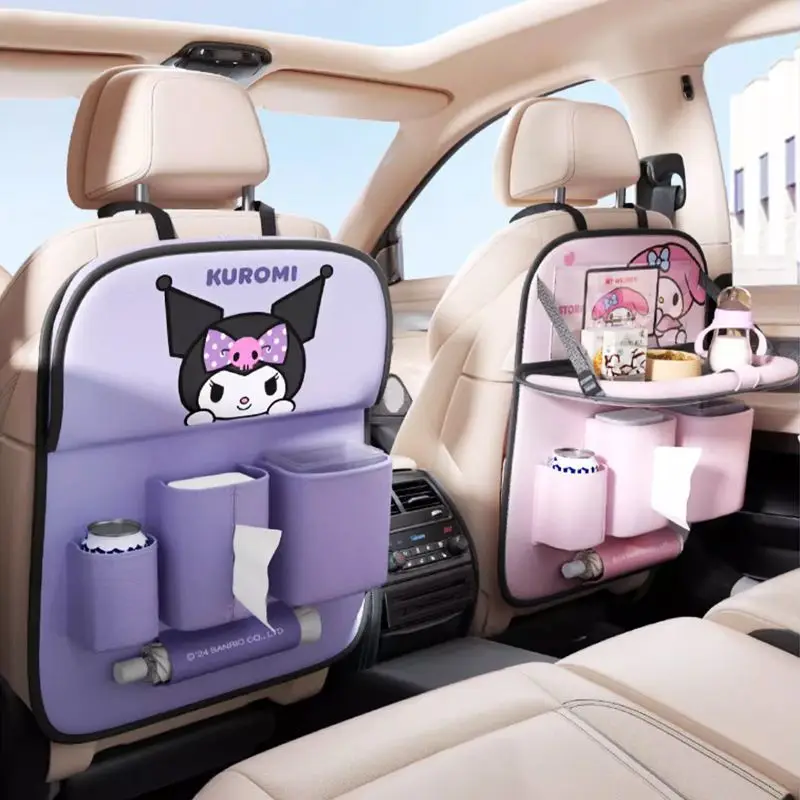 Sanrio Hello Kitty сумка для хранения на спинку автомобильного сиденья мультфильм Cinnamoroll Kuromi автомобильная подвесная сумка для хранения складной маленький столик