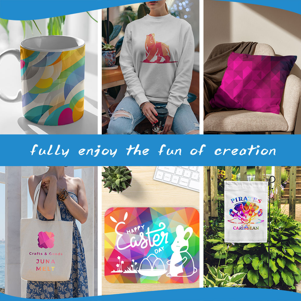 WOWOCUT Gradient Pattern Transfer Ink Sheet 30.5x30.5cm Colorful Transfer Paper Sublimation Sheet for Mug Press T-Shirts DIY