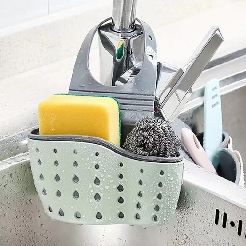 Kitchen thickened double sink bag sink plastic drain basket storage hanging basket storage rack drain rack