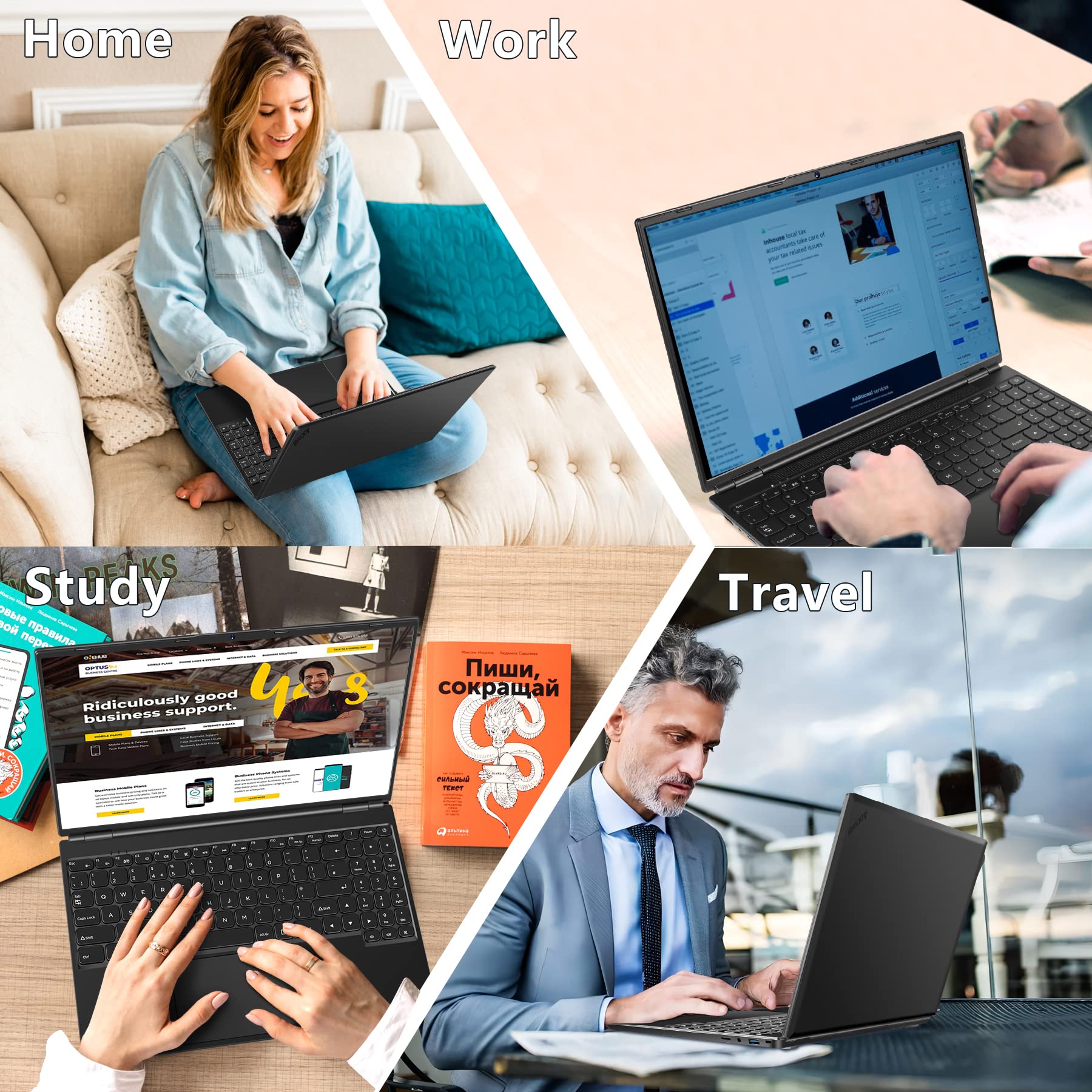 Crelander 16 Inch Laptop 1920*1200 Intel Celeron N5095 12Gb Ram Win 11 Draagbare Pc Notebook Computer Voor Gaming Student Business