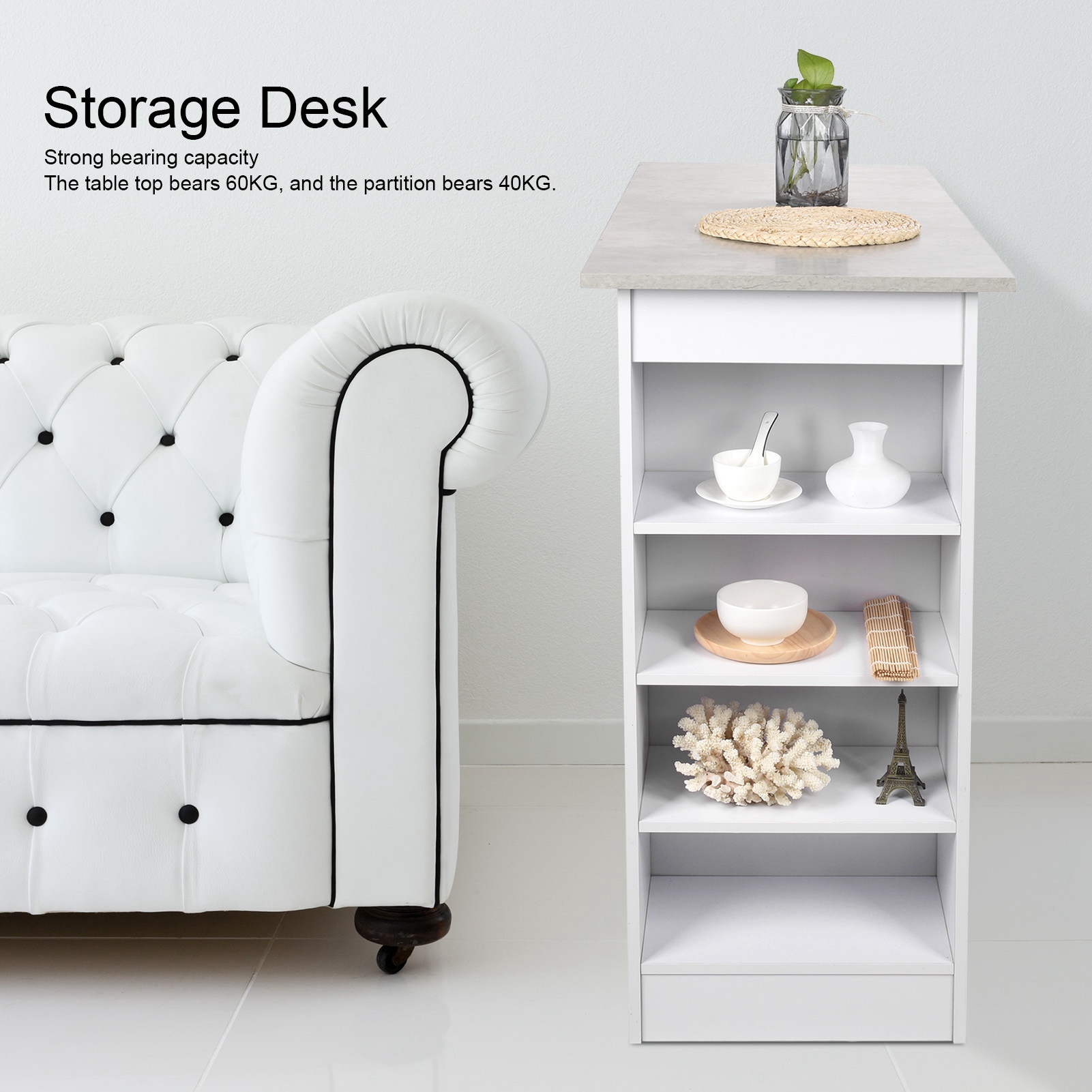 MultiStorage Space Desk Robuster Couchtisch für Zuhause, Wohnzimmer, Restaurant