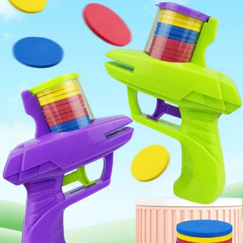 Foam Disc Launcher Toy, Safe Outdoor Flying Disc Game for Family Interactive Play, Soft Shooting Toy for Kids​