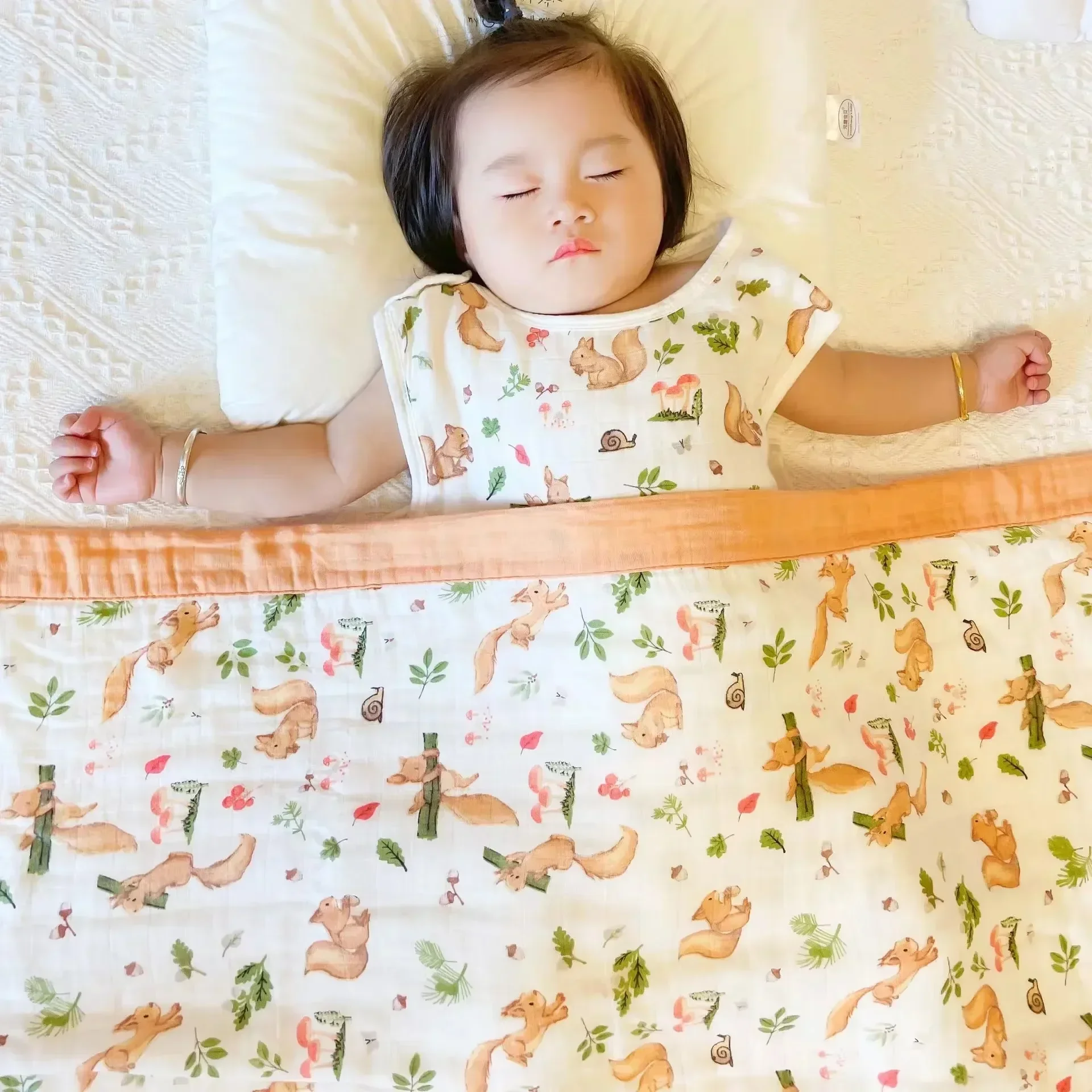 Manta de algodón de bambú para bebé, ropa de cama infantil, para recién nacidos Toalla de baño, 2 capas