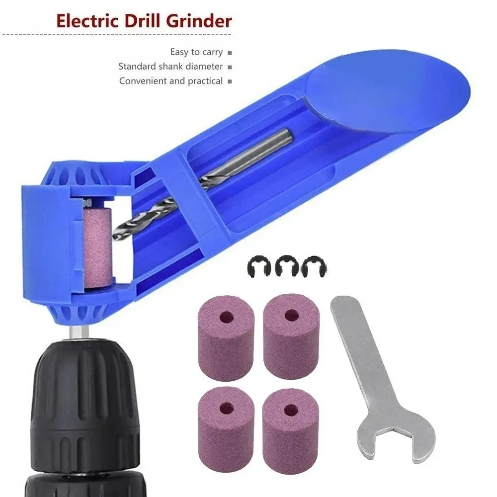 1 Set Portable Drill Bit Sharpener Sharpening Tool Drill Sharpener Wrench Corundum Grinding Wheel Millstone Accessories Tool set