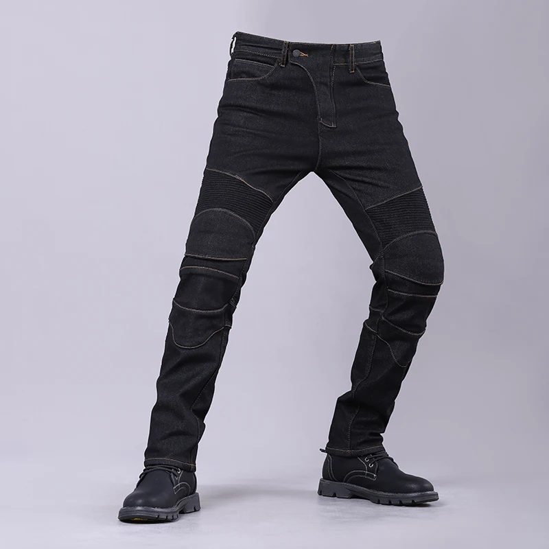 Pantalones vaqueros para motocicleta de invierno y otoño, además de pantalones gruesos de felpa para conducción al aire libre, cálidos, a prueba de viento, anticaída, con equipo de protección