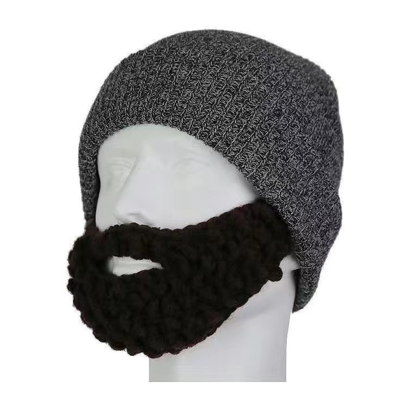 Neue Stil Lustige Hip-Hop Erwachsene Hut Großen Bart Gefälschte Bart Lustige Hut Maske Hand Gestrickte Warme Wolle Hut Geeignet für Männer Frauen