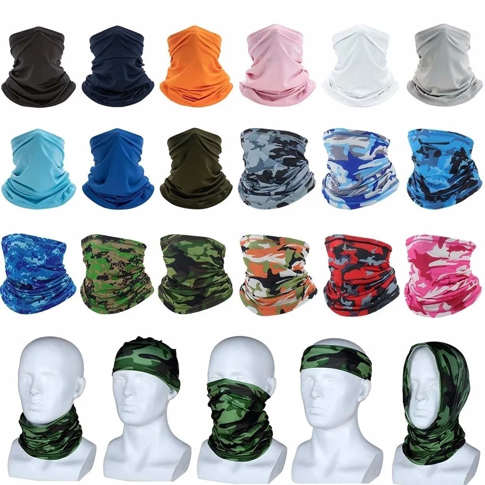Multi-Purpose Turban ขี่ผ้าพันคอขี่จักรยานผ้าพันคอผู้ชายผู้หญิงคอครีมกันแดดผ้าไหมน้ําแข็งกลางแจ้งตกปลาเดินป่า Headwear หน้ากาก