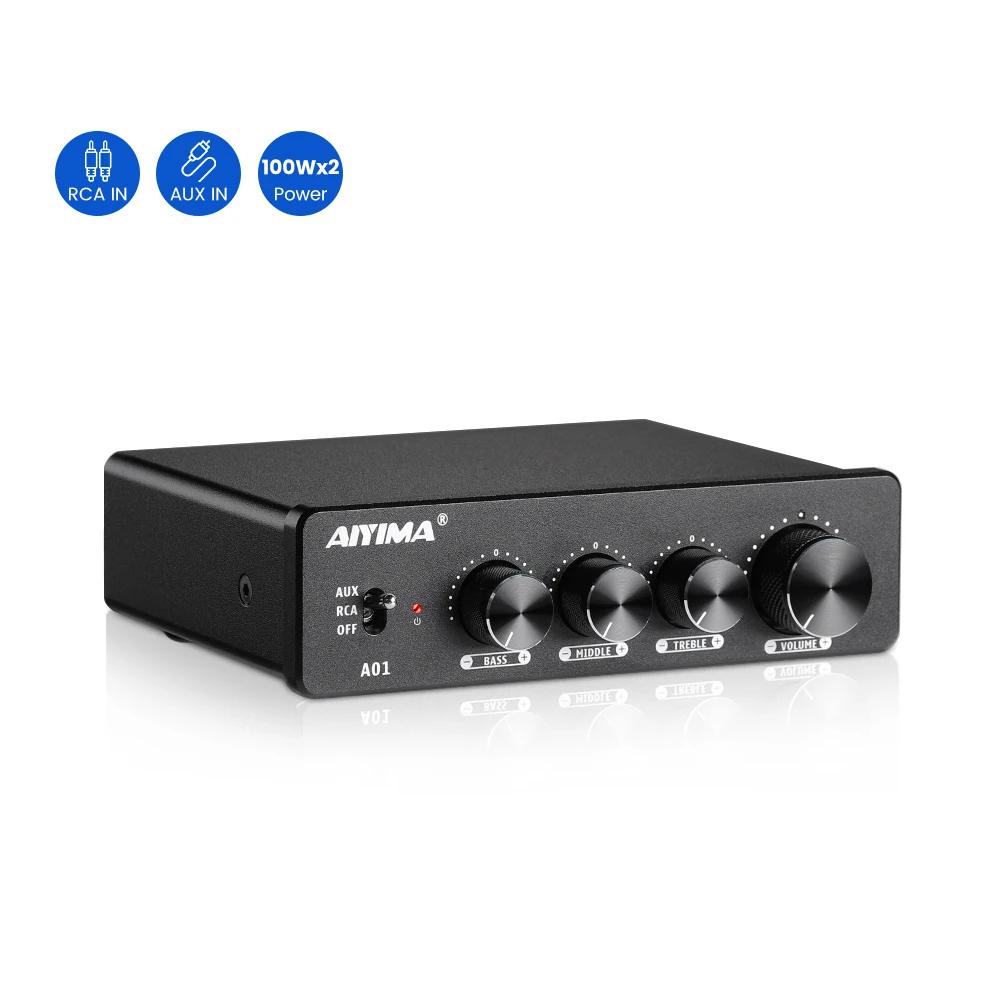 AIYIMA A01 PRO A01 Audio Amplifier TPA3116D2 Bluetooth Power 100Wx2 HIFI Sound Amplifier 2.0 Stereo Class D Home Theater Amp
