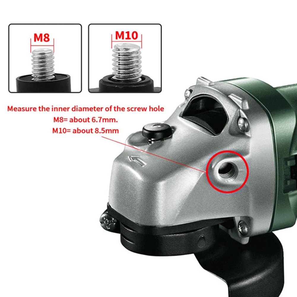 1Pc Angle Grinder Side Handle Plasic & Metal 8mm/10mm Thread Dia 113mm 134mm User-friendly Design Grinding Machine Spare Tool
