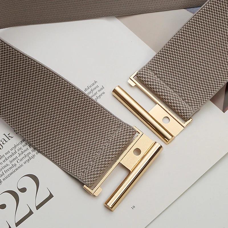 Cinturón elástico de 6cm de ancho para mujer, corsé de Color sólido, hebilla de Metal, faja de moda para mujer