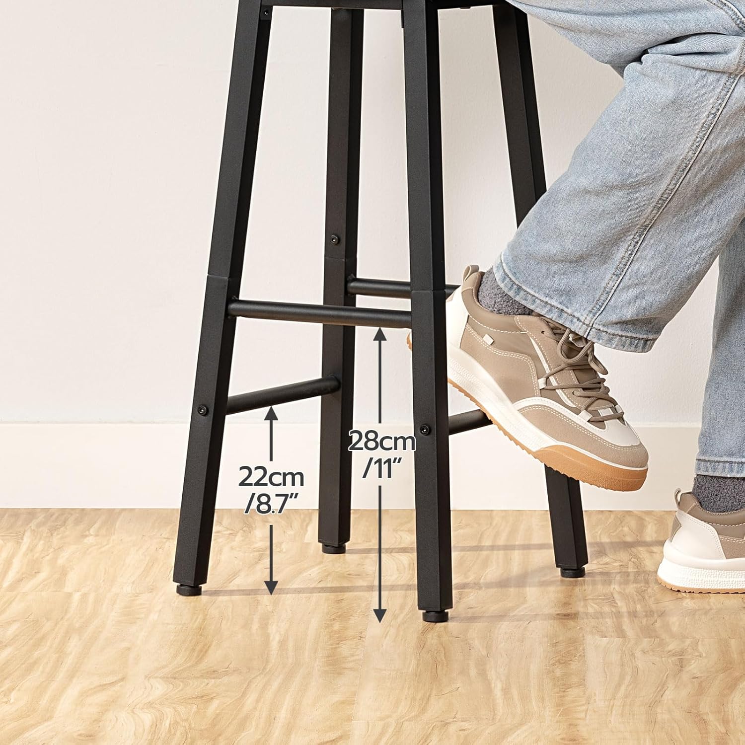 Taburete alto de Cocina, Juego de 2 Taburetes, Resistente y Estable, para Comedor