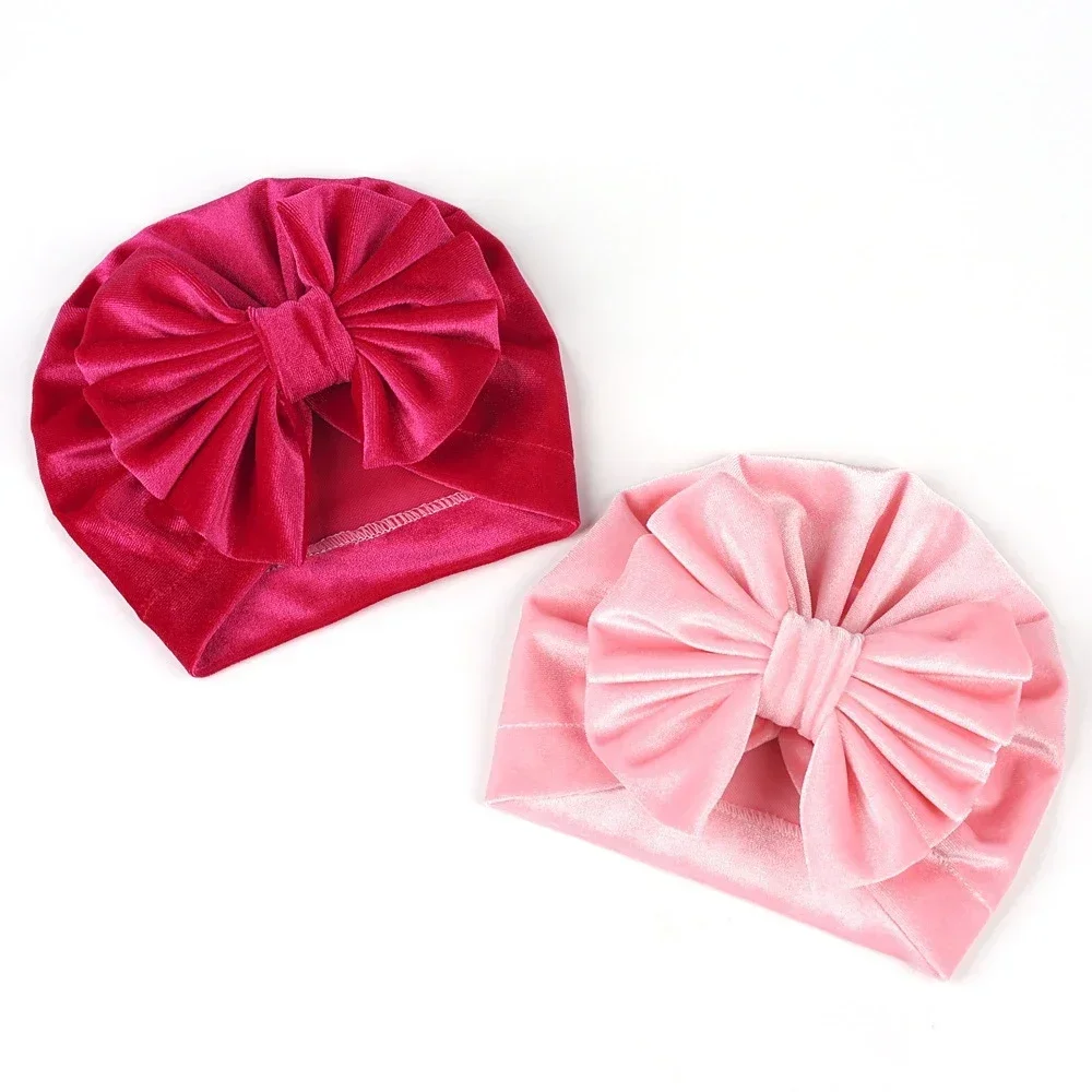 Mới Cho Bé Gái Lớn Thắt Nơ Nhung NÓN SƠ SINH Trẻ Sơ Sinh Băng Đô Cài Tóc Turban Gọng Mũ Trẻ Em Da Báo Beanies Ảnh Đạo Cụ Quà Tặng Phụ Kiện Tóc