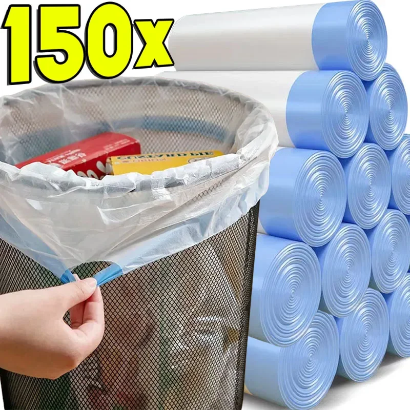 Bolsa de basura con cordón, cocina portátil para el hogar, dormitorio de estudiantes grande grueso, cierre automático, bolsa de plástico gruesa Lat