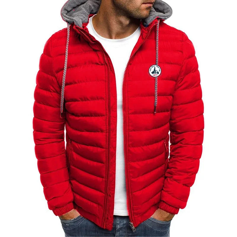 Chaqueta JOTT para hombre, chaqueta de otoño/invierno, ropa deportiva, chaqueta con capucha de algodón 2024, chaqueta de invierno de color claro