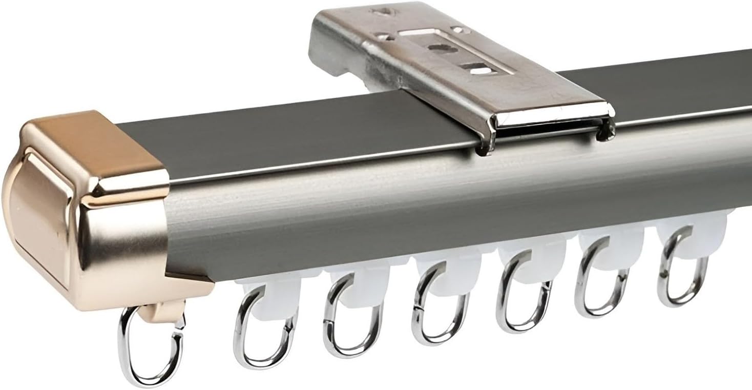 Para montaje en pared/techo, sistema versátil completo para colgar cortinas con accesorios para una fácil instalación y una func