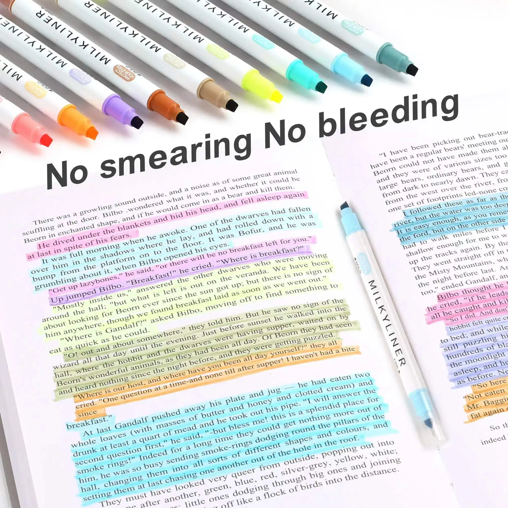 12/24 Stück Textmarker, verschiedene Farben, Doppelspitze, Bibel-Pastell-Textmarker, keine Blutung, Textmarker für Journaling-Färbung