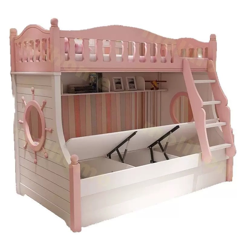 Solid Wood Full over Twin & Twin Bunk Bed with 3 Storage Drawers, for Bedroom for Girl Kids Adult
