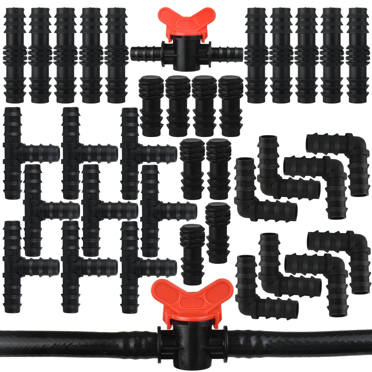 KESLA-Kit de conectores de riego por goteo de 1/2 ", Conector de codo en t de acoplamiento para tubería de 1/2 pulgadas y 16mm, extensión de reparación de manguera de riego de jardín