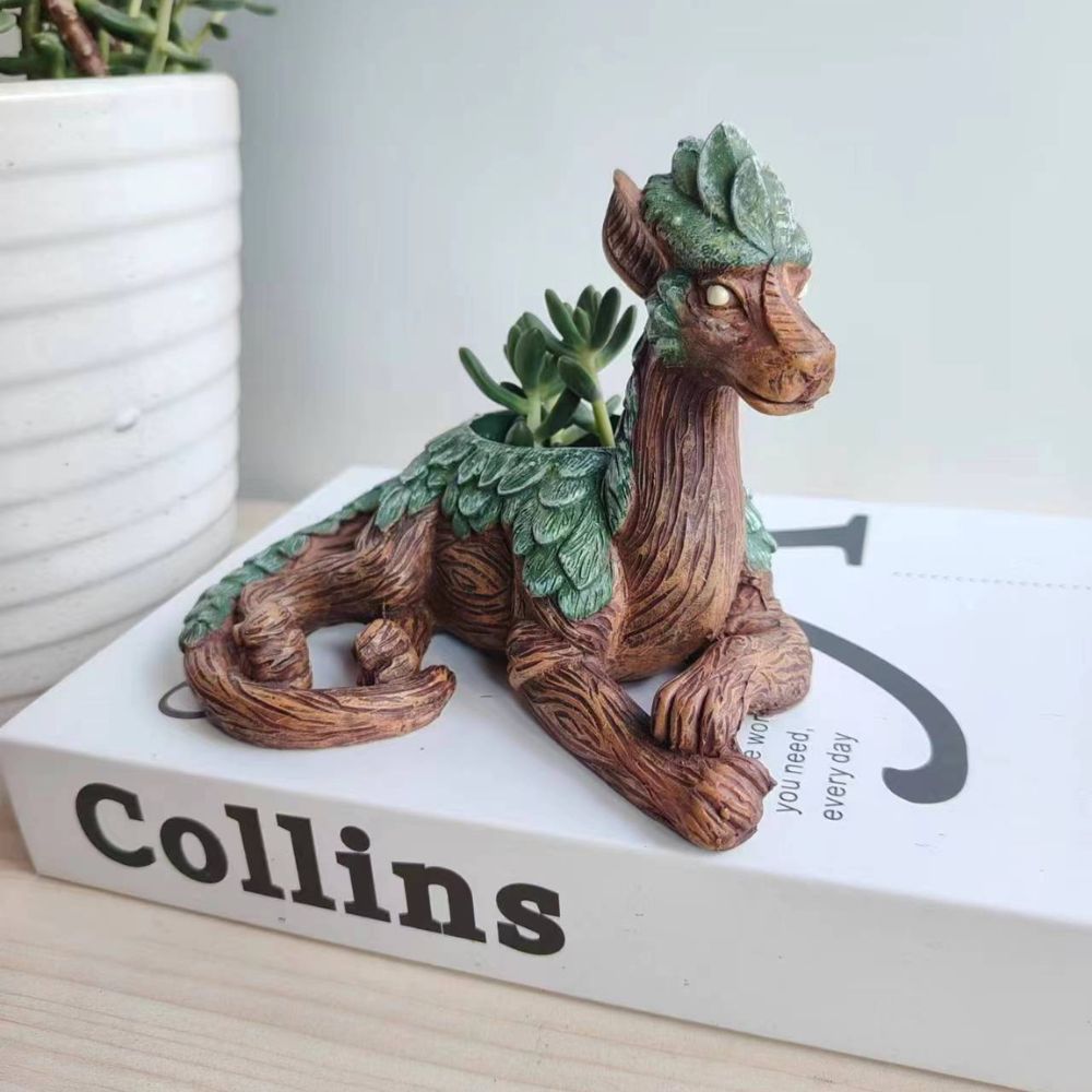 Creative Dragon Tree Planter, Succulent Planter, Garden Statue, Resin Gift for Nature Lovers, Perfect for Friends and Family