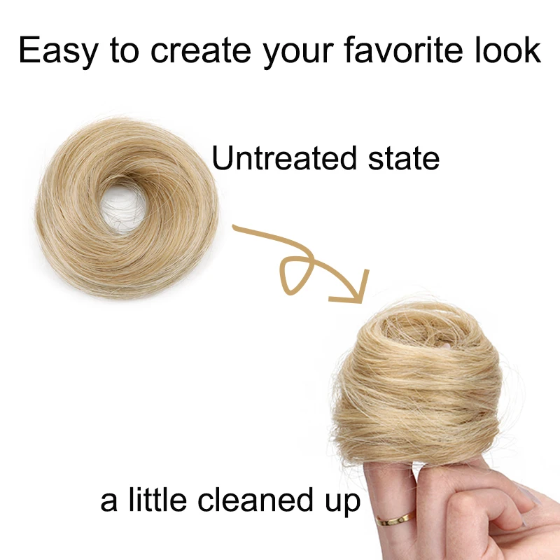 WIGSIN-moño de Donut liso sintético para mujer, postizos elásticos ombré, moño Updo esponjoso y desordenado