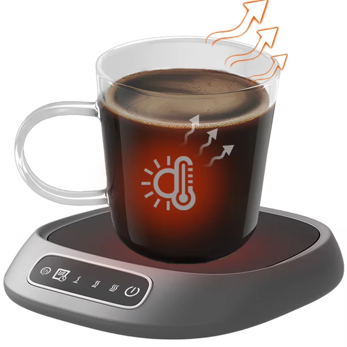 A72P CoffeeMug อุ่นโต๊ะถ้วยเครื่องทําความร้อนพร้อมระบบปิดอัตโนมัติและจับเวลาสมาร์ทถ้วยอุ่น USB Powered Thermostat Coaster สําหรับของขวัญ