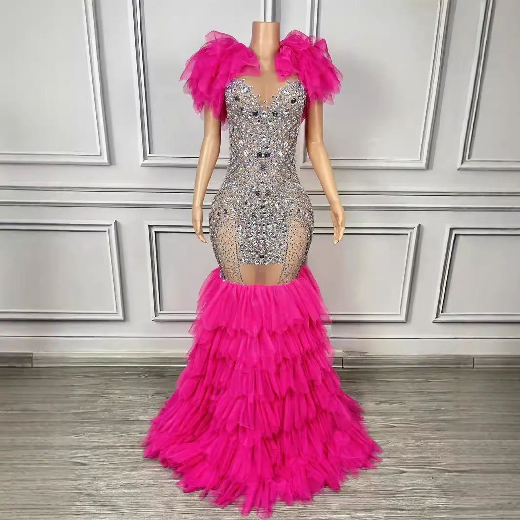Luxuriöses Diamant-Konzert-Atmosphären-Socializing-Ball-Abendkleid, Studio-Modelle, Modenschau, Performance-Kleid, Hochzeitskleid
