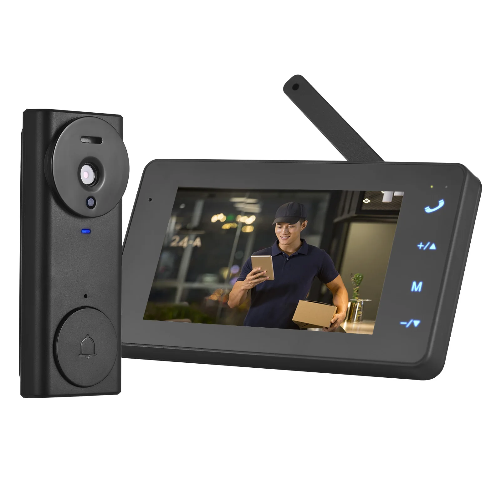 Draadloze videodeurbelcamera met monitor 4,3 IPS-scherm Videodeurtelefoon Camerakits voor Villa Home Office Appartement