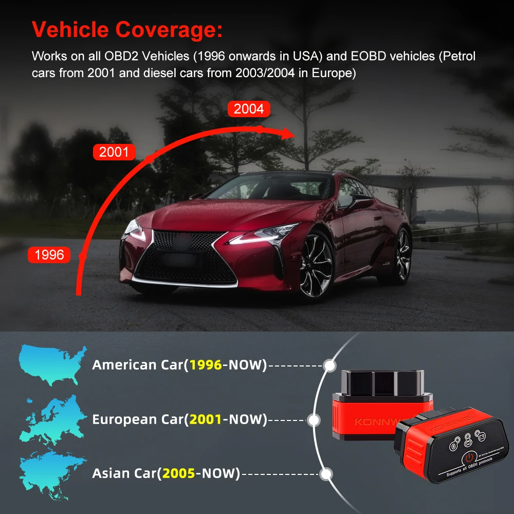 ブルートゥースOBD2-Vehicleを搭載した自動車診断ツール,5.0エンジンを搭載した自動車診断ツール,Android,iOS向け,1個