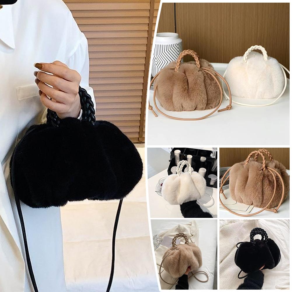 Saco de abóbora bonito 2025 outono e inverno nova moda nuvem crossbody saco nicho design doce menina bolsa