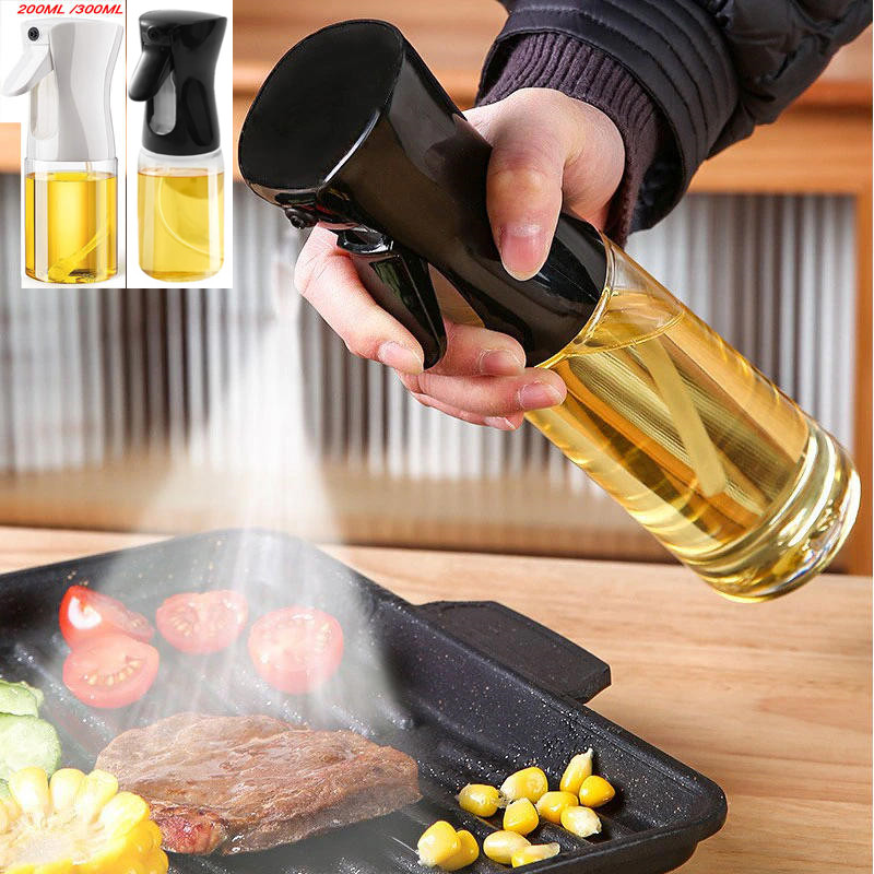 200/300ml Oil Spray Bottle Kitchen BBQ Cooking Olive Oil Dispenser Camping Baking Empty Vinegar Soy Sauce Sprayer Containers
