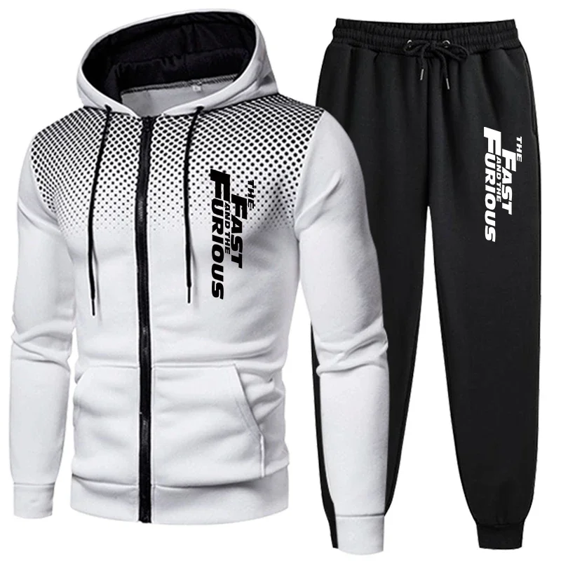 Heißer Verkauf Herren-Trainingsanzug mit Kapuze, lässig, einteiliges Reißverschluss-Sweatshirt und tägliche einzelne Jogginghose, Komfort, Outdoor-Jogging, Sport