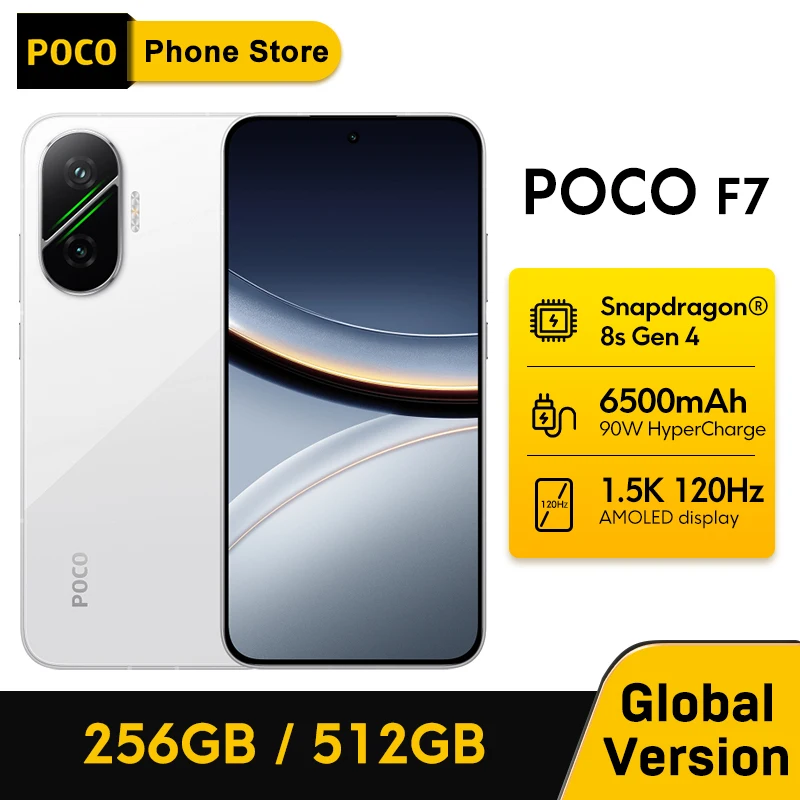 【World Premiere】POCO F7 5G Global Version Snapdragon® 8s Gen 4 NFC 6.83 1.5K AMOLED Display 50MP Camera OIS 6500mAh Smartphone