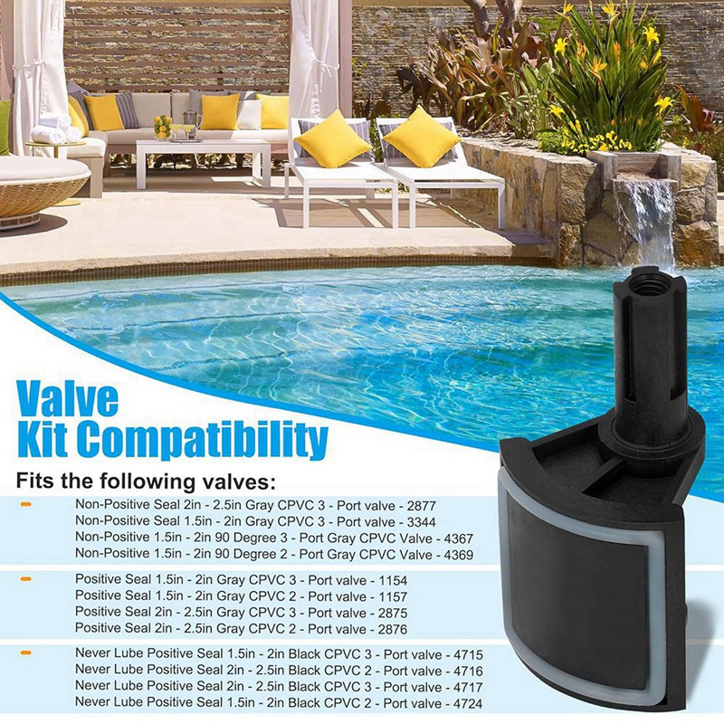 4720 Umstellventil-Set, Ersatz für Zodiac Jandy Neverlube 2- und 3-Anschlussventile, graue Ventile 2 und 3-Anschluss, 90 °   Ventile