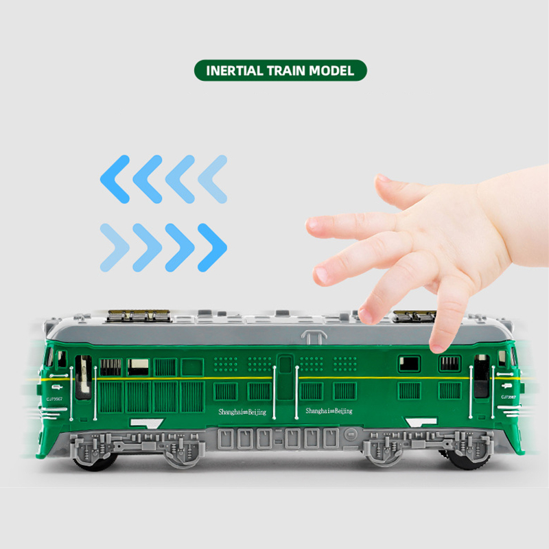 Modelo de brinquedo de carro de inércia de trem, modelos de brinquedo de veículos fundidos de trilho de brinquedos para crianças, carros de trânsito de escala de simulação educacional, presente para crianças