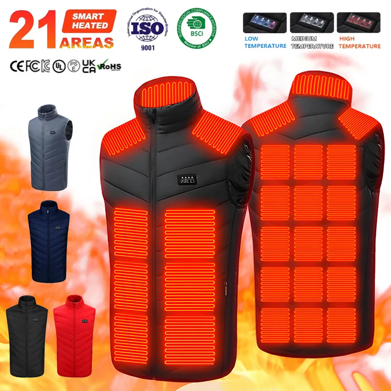 Hohe Qualität Smart Safety Outdoor Beheizte Weste Mantel Jacken Männer Frauen Heizung USB Elektrische Jacke Warme Kleidung Plus Größe