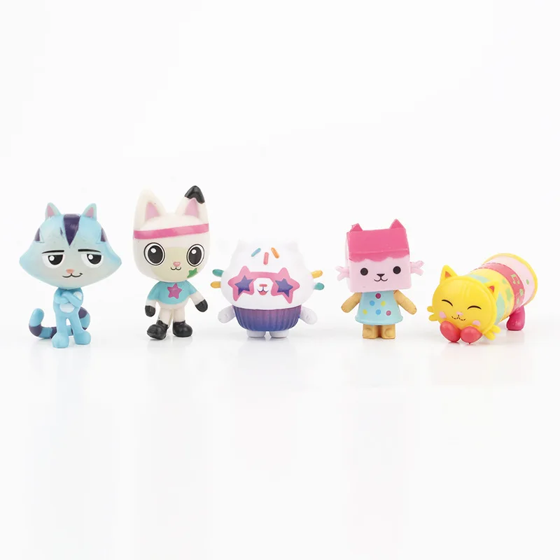 13 pçs/set dos desenhos animados gabby casa de bonecas anime figura brinquedo pvc modelo carro sorridente gato abraço gaby estatuetas bonecas para crianças presente