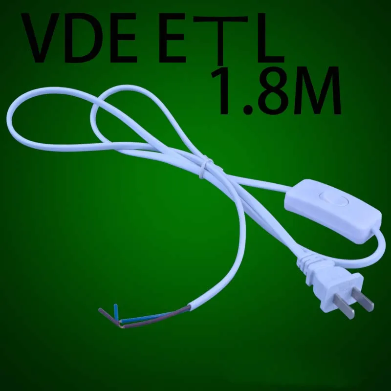 AC85-265V 660W 1,8 m 3m 5m Cable eléctrico interruptor de lámpara Cable de alimentación estándar internacional con enchufe de interruptor Cable de cobre