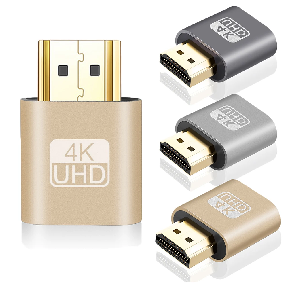Adapter wirtualnego wyświetlacza VGA zgodny z HDMI 4K 1.4 DDC EDID atrapa wtyczki bezgłowy emulator wyświetlacza Ghost płyta blokująca kartę graficzną