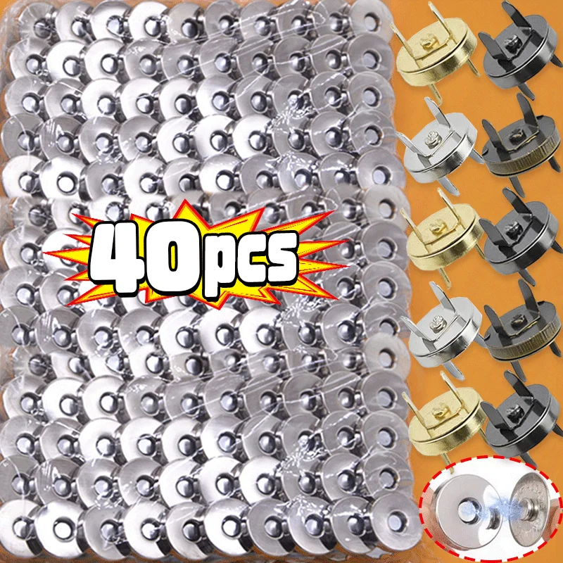 12-40pcs Invisible Magnetic Fastener No-stitch Bag Buttons Wallet Coat Handbags Magnetic Buckle Metal Luggage Parts Accessories