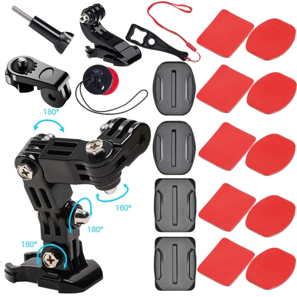 Motorrad Helm Kit für GoPro Hero 11 10 9 8 7 Action Kamera Zubehör Set Kinn Halterung Fahrrad Kinn Halterung für Go Pro